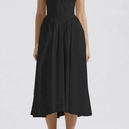 Ruched V-Neck Sleeveless Dress with Pockets - Image 1