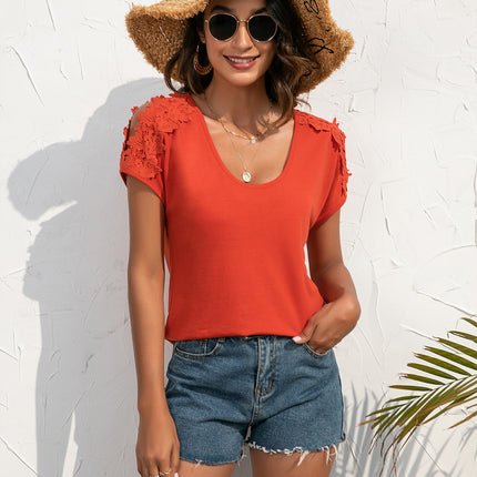 Ivy Lane Spliced Lace Cold-Shoulder Blouse - Image 4