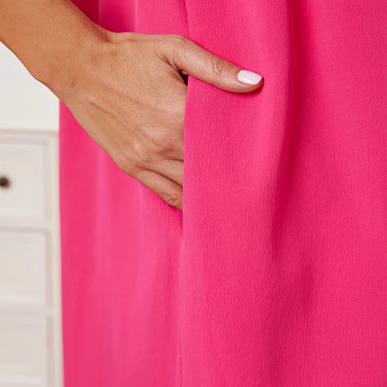 Double Take Full Size Ruffle Trim Tie Back Cami Jumpsuit with Pockets - Image 6