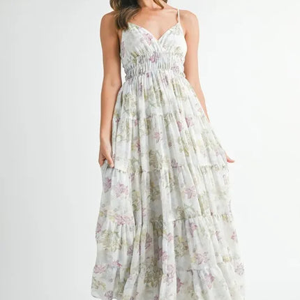 MABLE Floral Print Tiered Cami Maxi Dress - Image 2