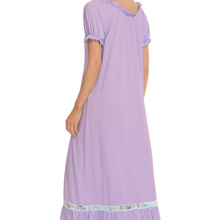 Lace Detail Short Sleeve Lounge Dress - Image 31