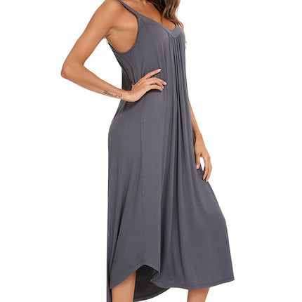 V-Neck Midi Lounge Dress - Image 5