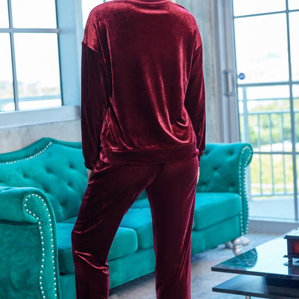 Long Sleeve Top and Pants Lounge Set - Image 2