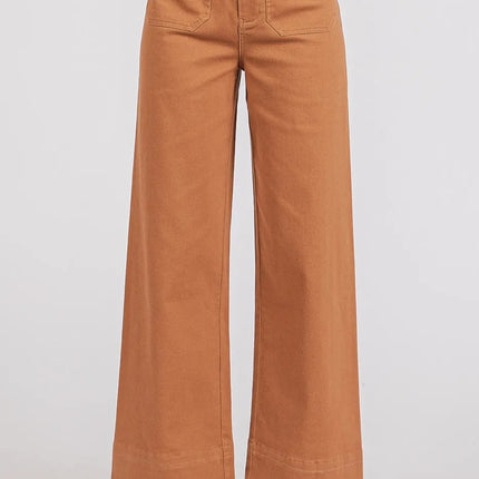Mittoshop Twill Patch Pocket High Rise Wide Leg Pants - Image 1