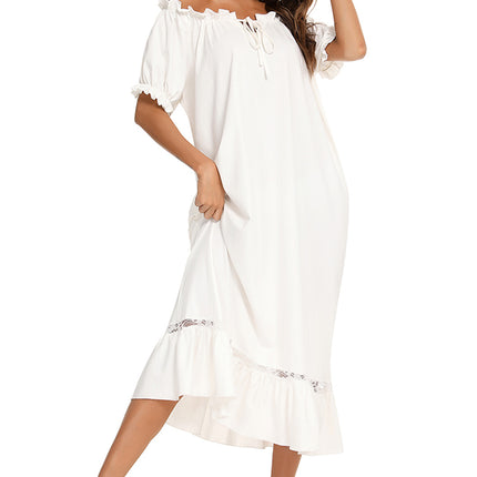 Lace Detail Short Sleeve Lounge Dress - Image 16