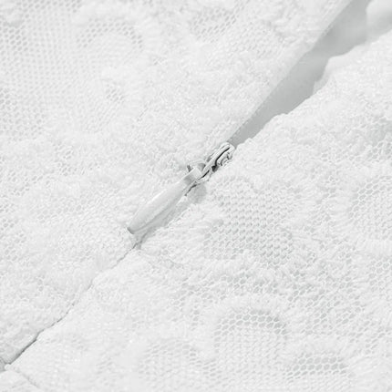 Lace Puff Sleeve Empire Waist Mini Dress - Image 11