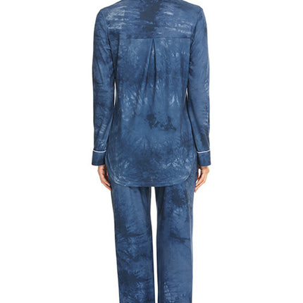 Collared Neck Long Sleeve Loungewear Set with Pockets - Image 27