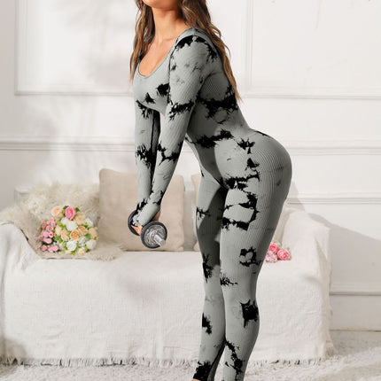 Scoop Neck Long Sleeve Active Jumpsuit - Image 9