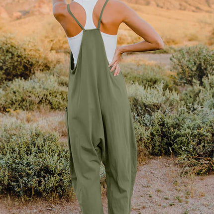Double Take Full Size V-Neck Sleeveless Jumpsuit with Pockets - Image 26