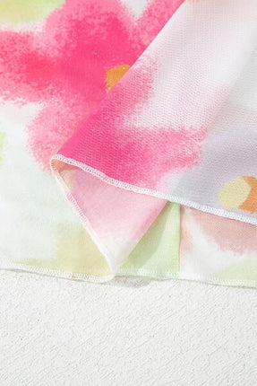 Printed Round Neck Short Sleeve Blouse - Image 13