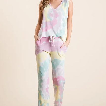 BiBi Tie Dye French Terry Casual Pants - Image 13
