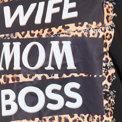 Simply Love WIFE MOM BOSS Leopard Graphic T-Shirt - Image 9