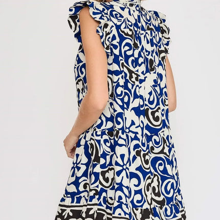 Umgee Floral Ruffled Cap Sleeve Tiered Dress - Image 2