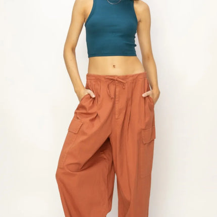 HYFVE Drawstring Cargo Wide Leg Pants - Image 1