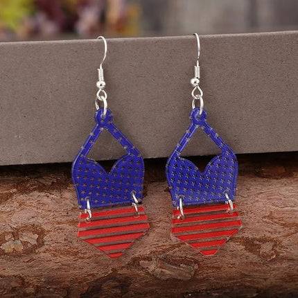 US Flag Pattern Acrylic Earrings - Image 2
