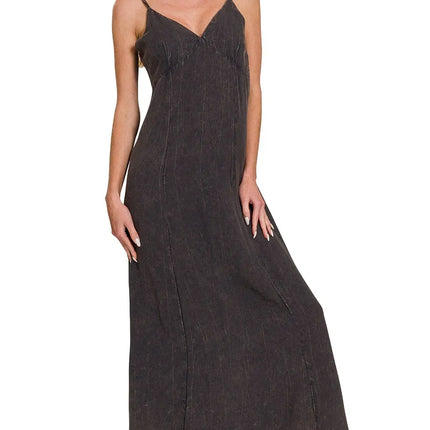 Zenana Mineral Washed Rayon Challis Cami Dress - Image 1