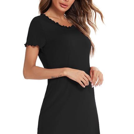 Round Neck Short Sleeve Lounge Dress - Image 11