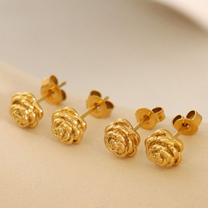 Titanium Steel Flower Stud Earrings - Image 1