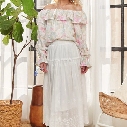 ADORA Ruffled Off Shoulder Floral Blouse - Image 1