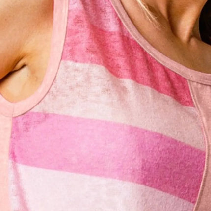 BiBi Color Block & Striped Round Neck Tank - Image 3