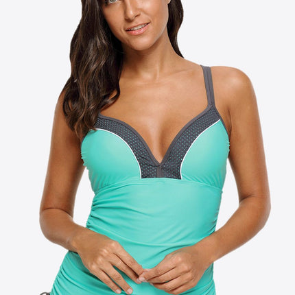 Contrast Sweetheart Neck Swim Cami - Image 1