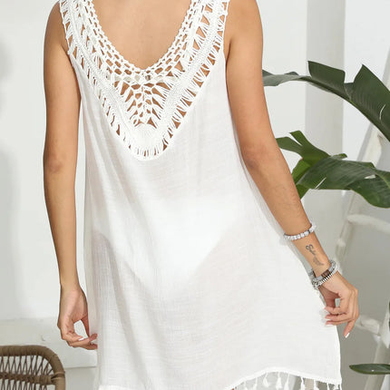 Tassel Scoop Neck Wide Strap Cover-Up - Image 2
