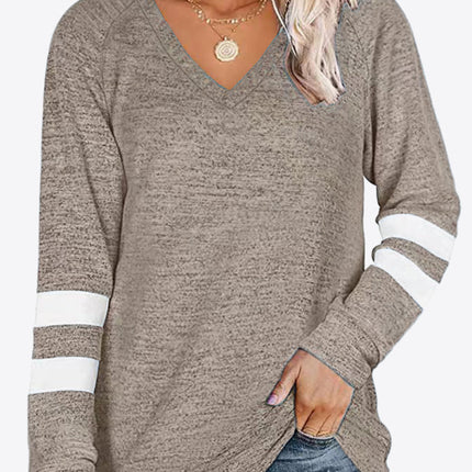 Striped Contrast Raglan Sleeve Top - Image 16