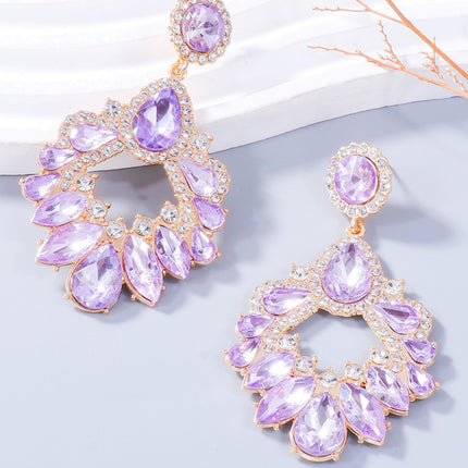 Alloy Rhinestone Dangle Earrings - Image 1