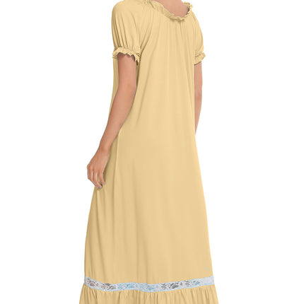 Lace Detail Short Sleeve Lounge Dress - Image 20