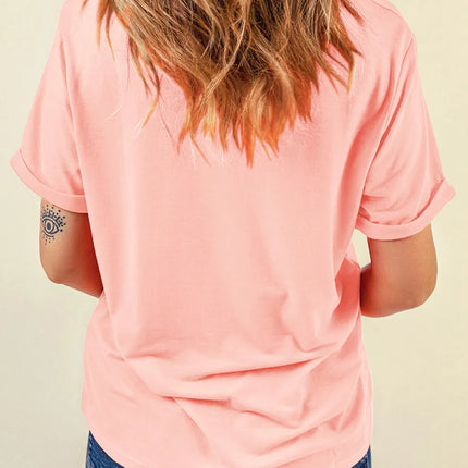 Heart Round Neck Short Sleeve T-Shirt - Image 3