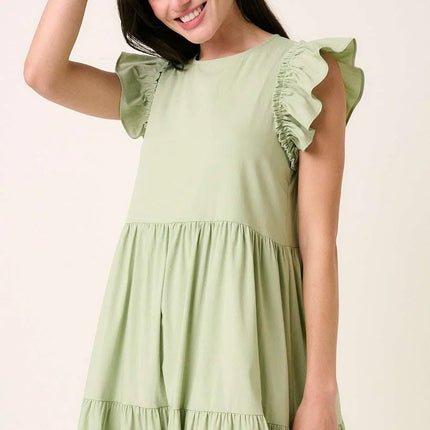 Mittoshop Ruffle Short Sleeve Tiered Maxi Dress - Image 2