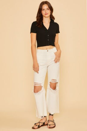 Annie Wear Distressed Raw Hem Jeans - Image 2