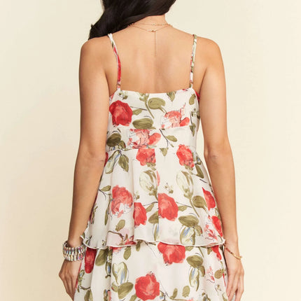 Davi & Dani Contrast Ring Lace Layered Ruffle Maxi Cami Dress - Image 10