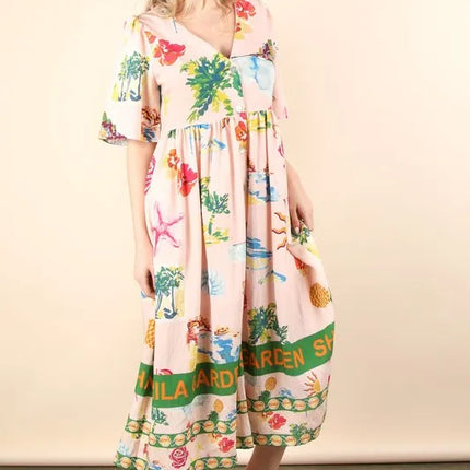 VERY J Button Down Printed Midi Dress - Image 3