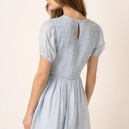 Mittoshop Smocking Detail Puff Sleeve Mini Dress - Image 4