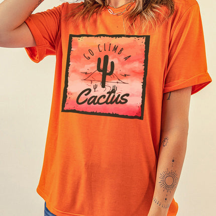 Go Climb A Cactus Slogan Graphic Tee Shirt - Image 4