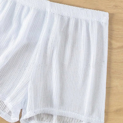 Open Front Half Sleeve Top and Shorts Cover Up Set - Image 6