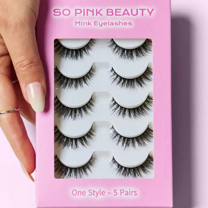 SO PINK BEAUTY Mink Eyelashes 5 Pairs - Image 1