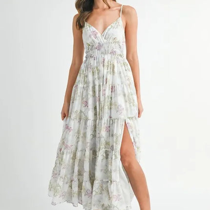 MABLE Floral Print Tiered Cami Maxi Dress - Image 3