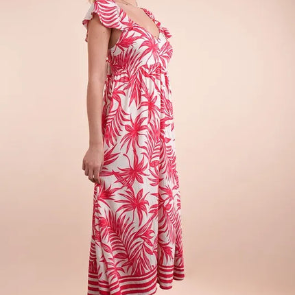 VERY J Tropical Printed Midi Summer Boho Dress - Image 3