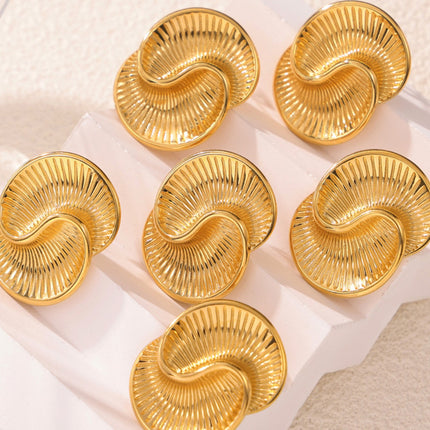 Titanium Steel Spiral Stud Earrings - Image 1