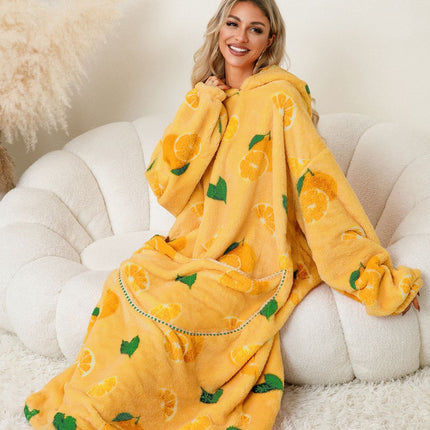 Fuzzy Pocketed Long Sleeve Hooded Lounge Dress - Image 30