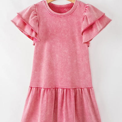 Mineral Wash Raw Edge Ruffle Mini Dress - Image 7