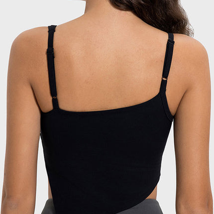 Millennia Slit Asymmetrical Neck Active Cami - Image 8