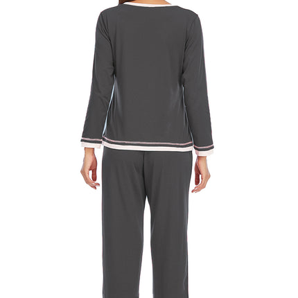 V-Neck Top and Pants Lounge Set - Image 2