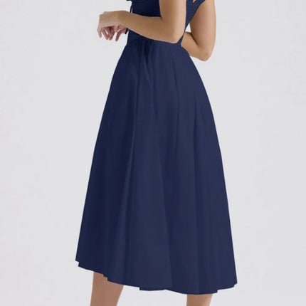 Ruched V-Neck Sleeveless Dress with Pockets - Image 13