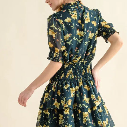 And The Why Floral Print Smocked Waist Mini Dress - Image 4