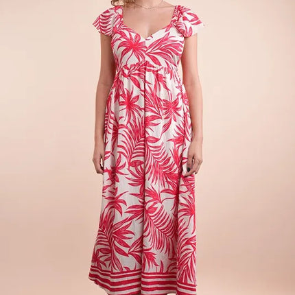 VERY J Tropical Printed Midi Summer Boho Dress - Image 2
