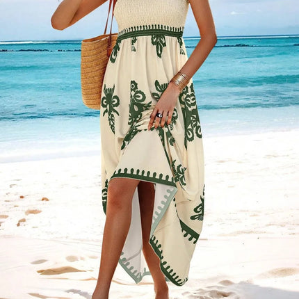 Smocked Printed Wide Strap Maxi Dress - Image 12