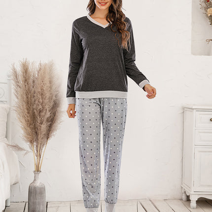 Long Sleeve Top and Polka Dot Pants Set - Image 1